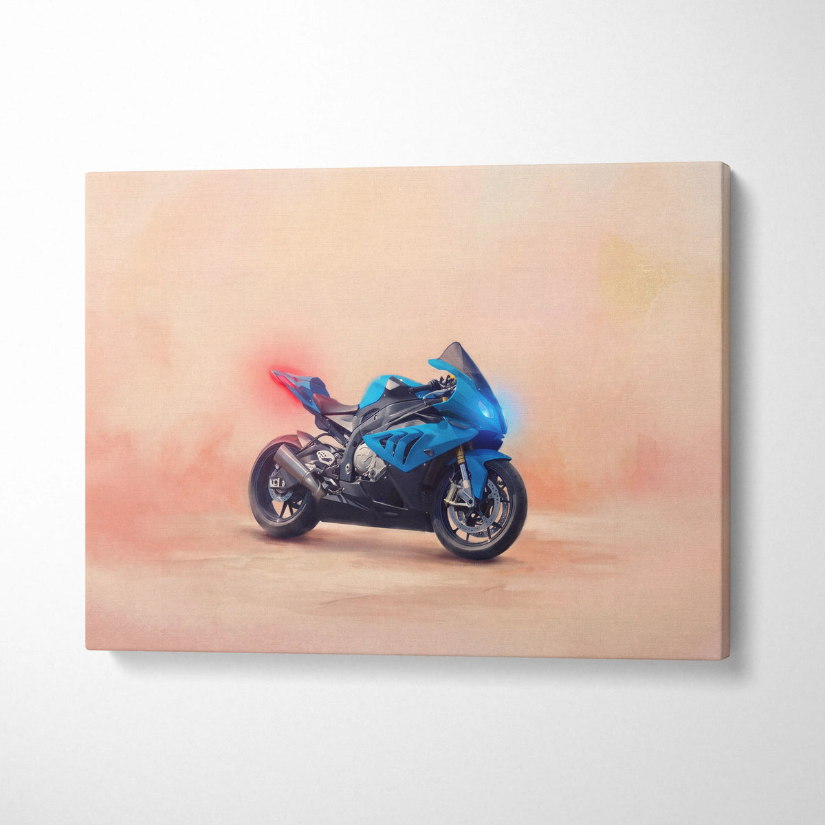 BMW S1000RR Inspired Sport Bike Wall Art, M-Power Superbike Print and Garage Decor
