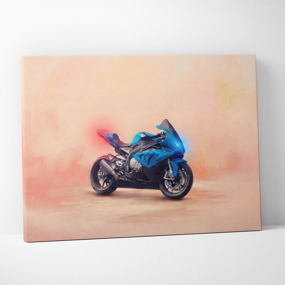 BMW S1000RR Inspired Sport Bike Wall Art, M-Power Superbike Print and Garage Decor