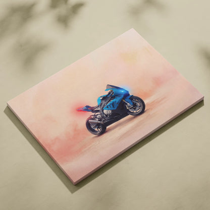 BMW S1000RR Inspired Sport Bike Wall Art, M-Power Superbike Print and Garage Decor