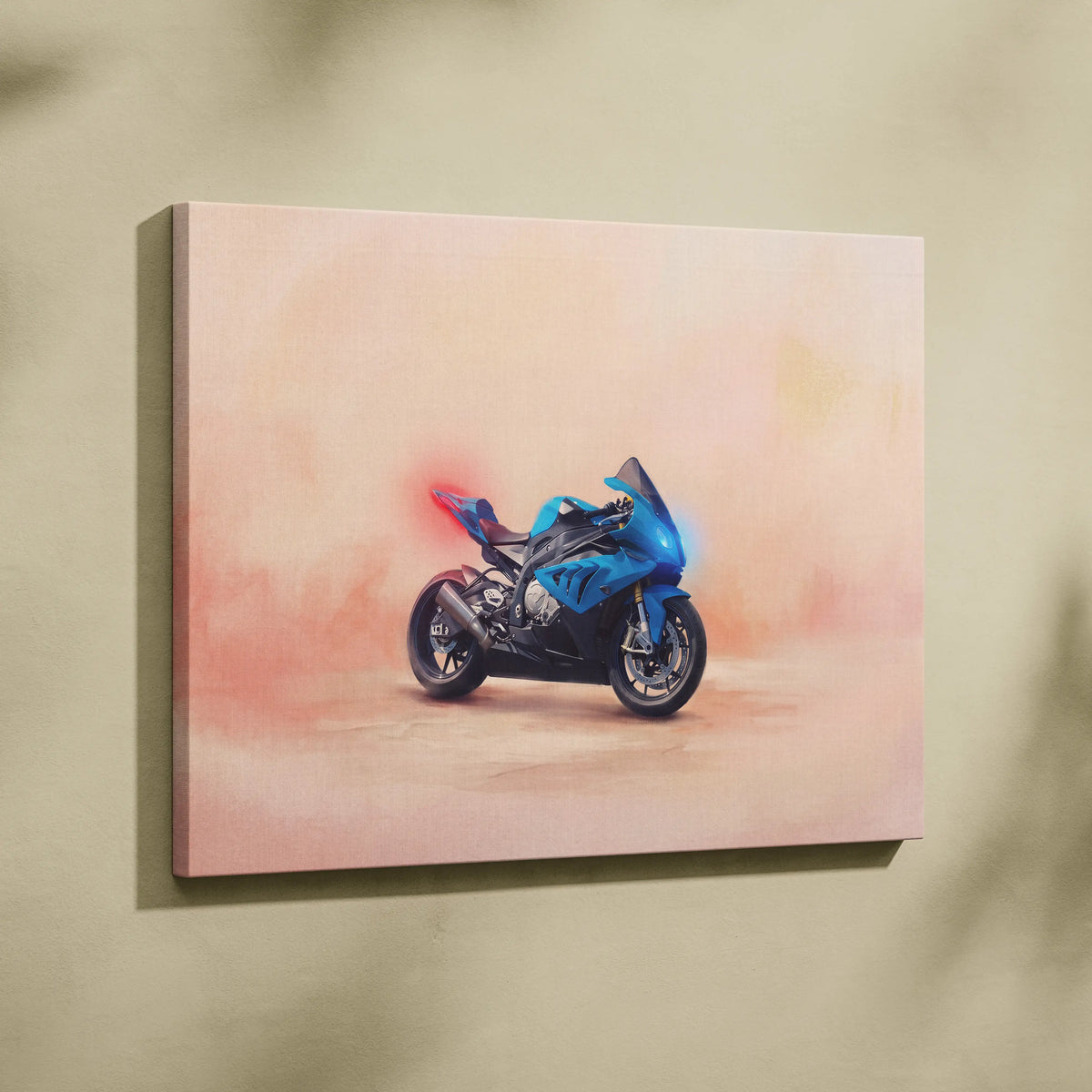 BMW S1000RR Inspired Sport Bike Wall Art, M-Power Superbike Print and Garage Decor