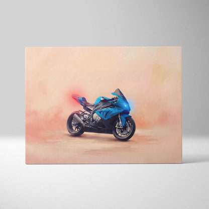 BMW S1000RR Inspired Sport Bike Wall Art, M-Power Superbike Print and Garage Decor