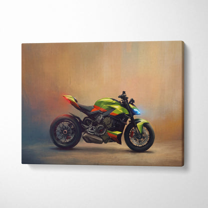 Ducati Streetfighter Lamborghini Inspired Canvas Art, Hypernaked Poster and Modern Garage Decor