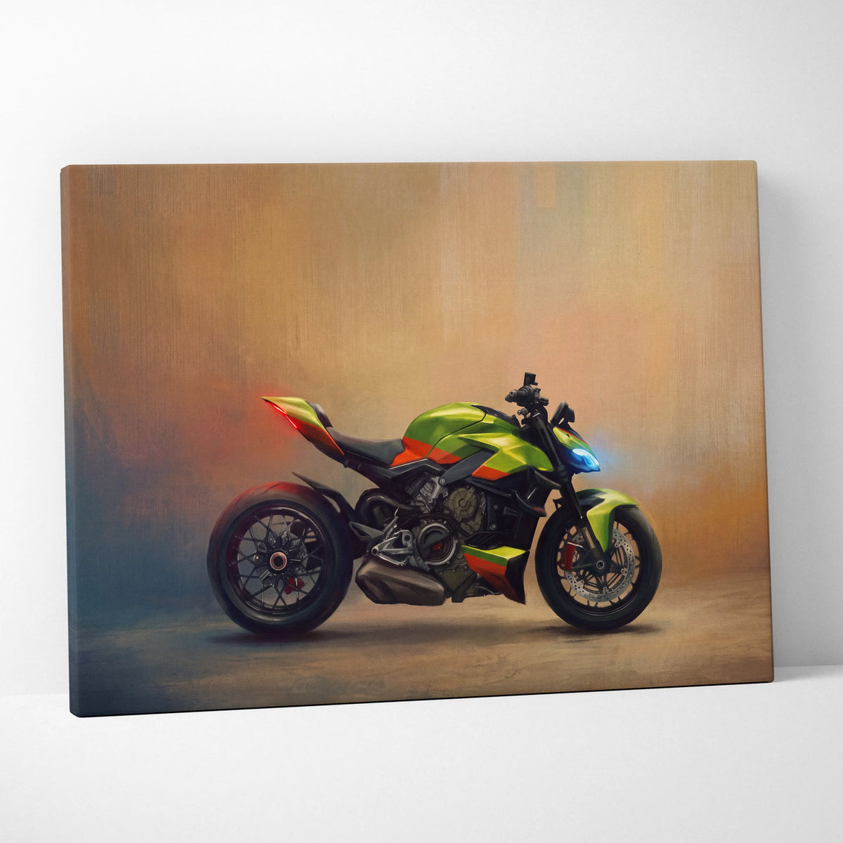 Ducati Streetfighter Lamborghini Inspired Canvas Art, Hypernaked Poster and Modern Garage Decor