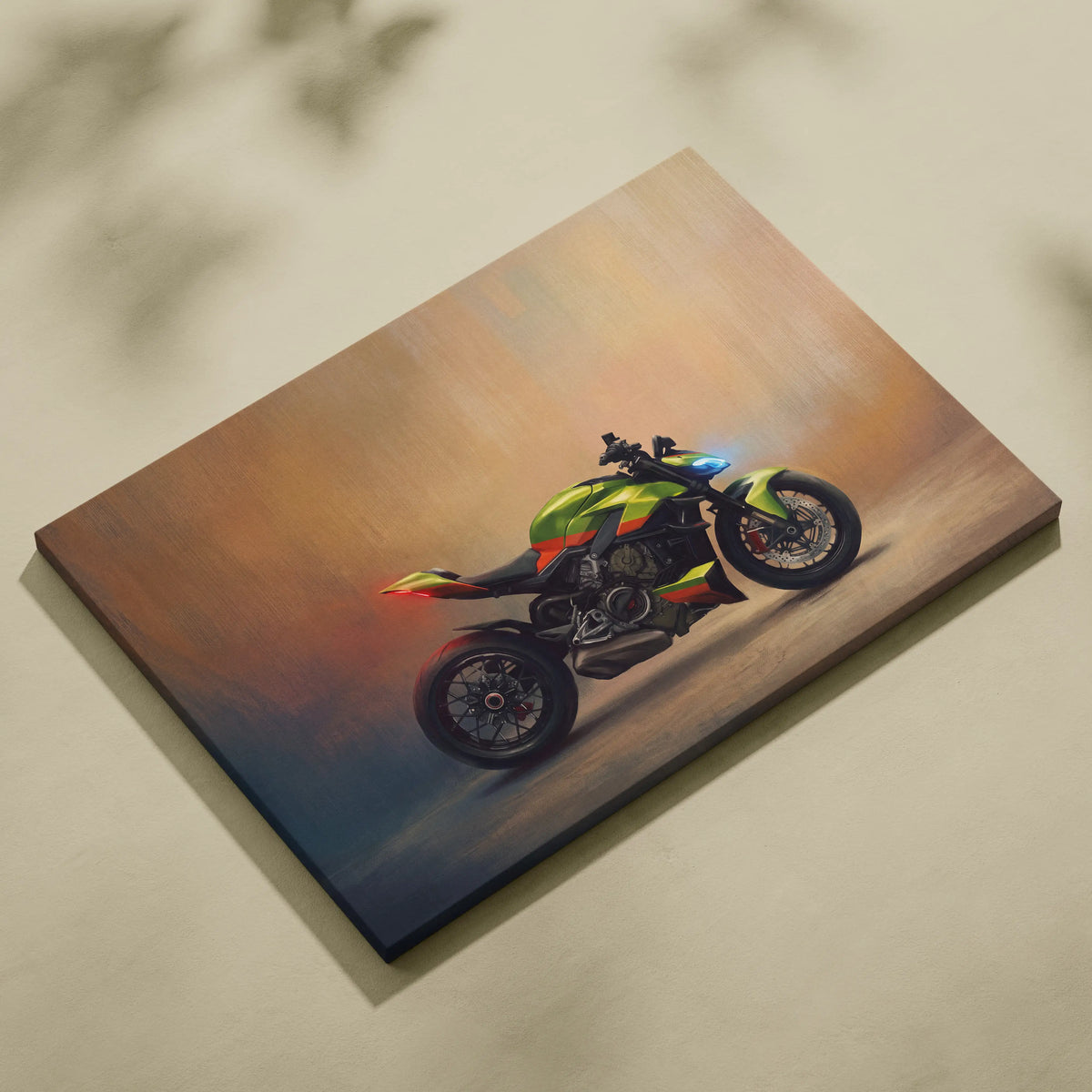 Ducati Streetfighter Lamborghini Inspired Canvas Art, Hypernaked Poster and Modern Garage Decor