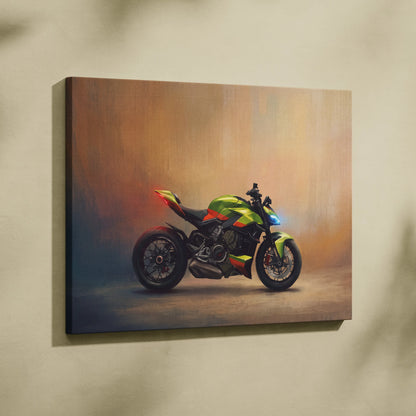 Ducati Streetfighter Lamborghini Inspired Canvas Art, Hypernaked Poster and Modern Garage Decor