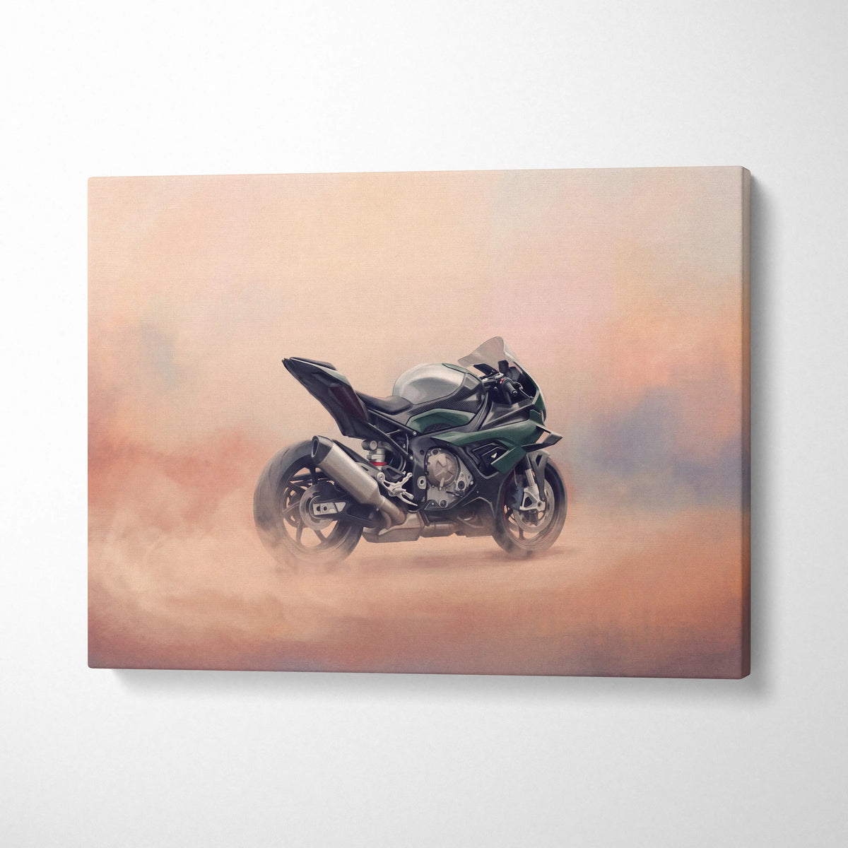 BMW S1000RR Inspired Canvas Art, Carbon Track Machine Poster and Modern Wall Decor