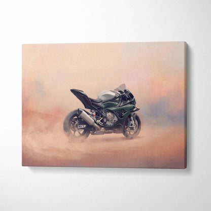 BMW S1000RR Inspired Canvas Art, Carbon Track Machine Poster and Modern Wall Decor