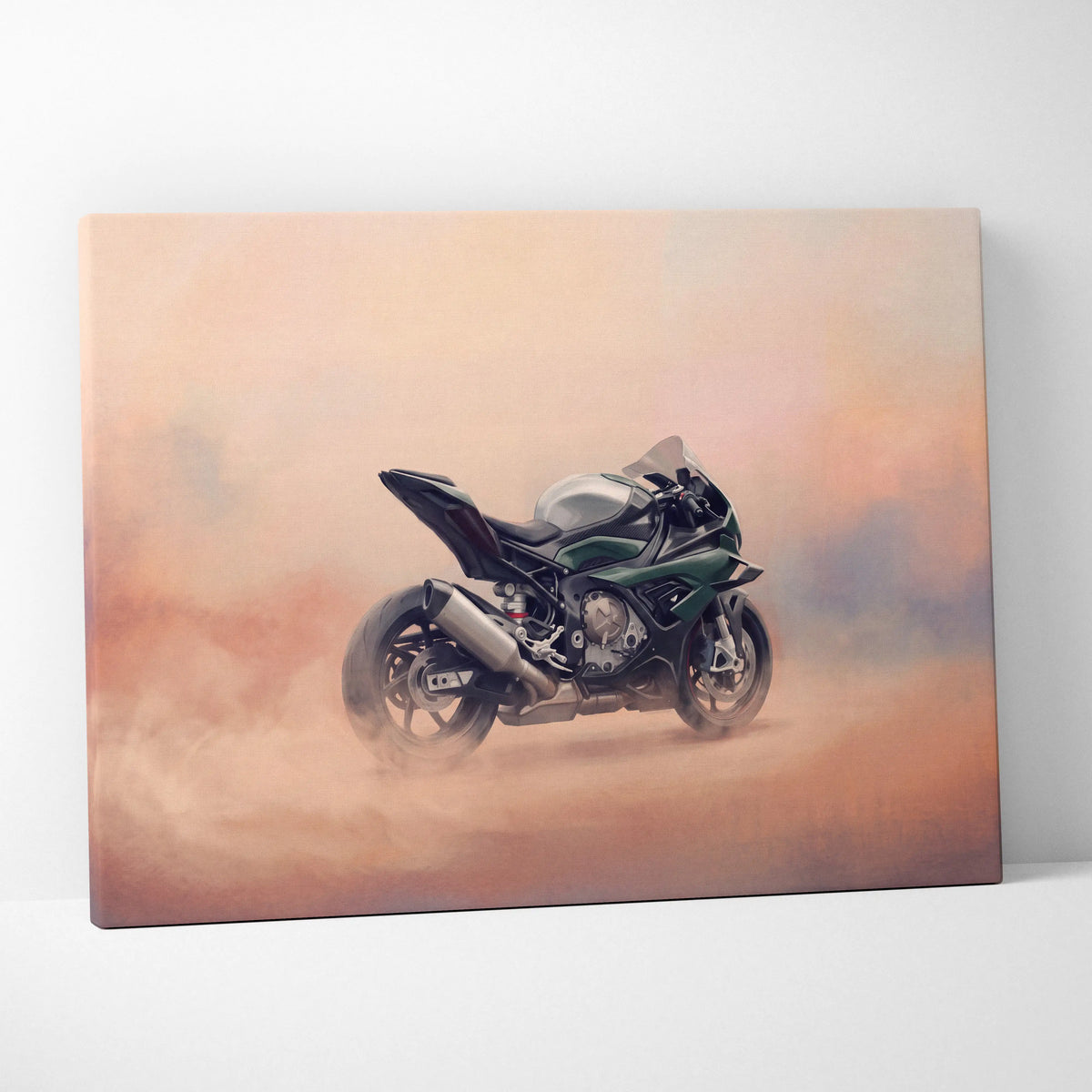 BMW S1000RR Inspired Canvas Art, Carbon Track Machine Poster and Modern Wall Decor