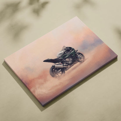BMW S1000RR Inspired Canvas Art, Carbon Track Machine Poster and Modern Wall Decor