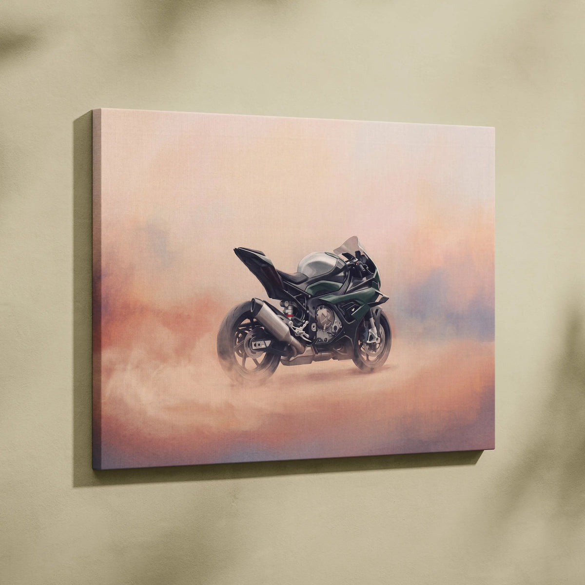 BMW S1000RR Inspired Canvas Art, Carbon Track Machine Poster and Modern Wall Decor