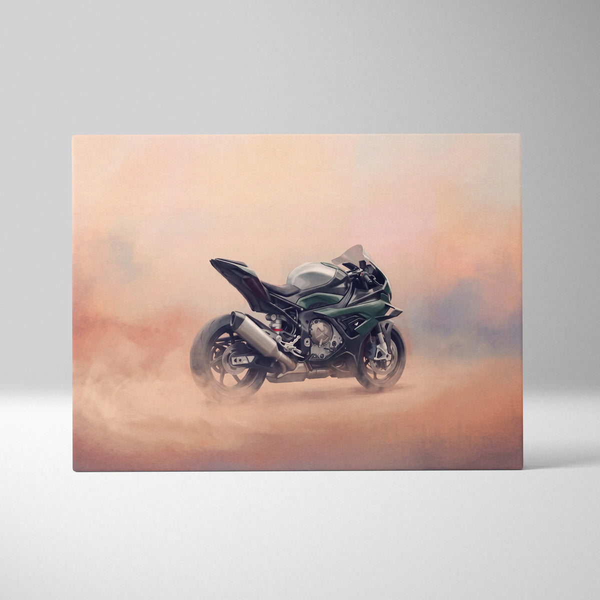 BMW S1000RR Inspired Canvas Art, Carbon Track Machine Poster and Modern Wall Decor