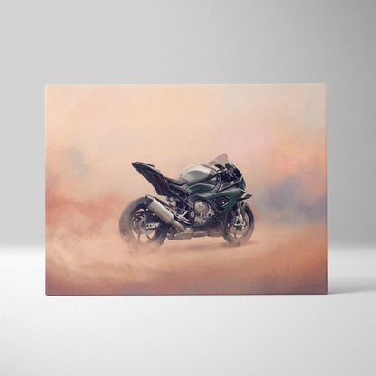 BMW S1000RR Inspired Canvas Art, Carbon Track Machine Poster and Modern Wall Decor