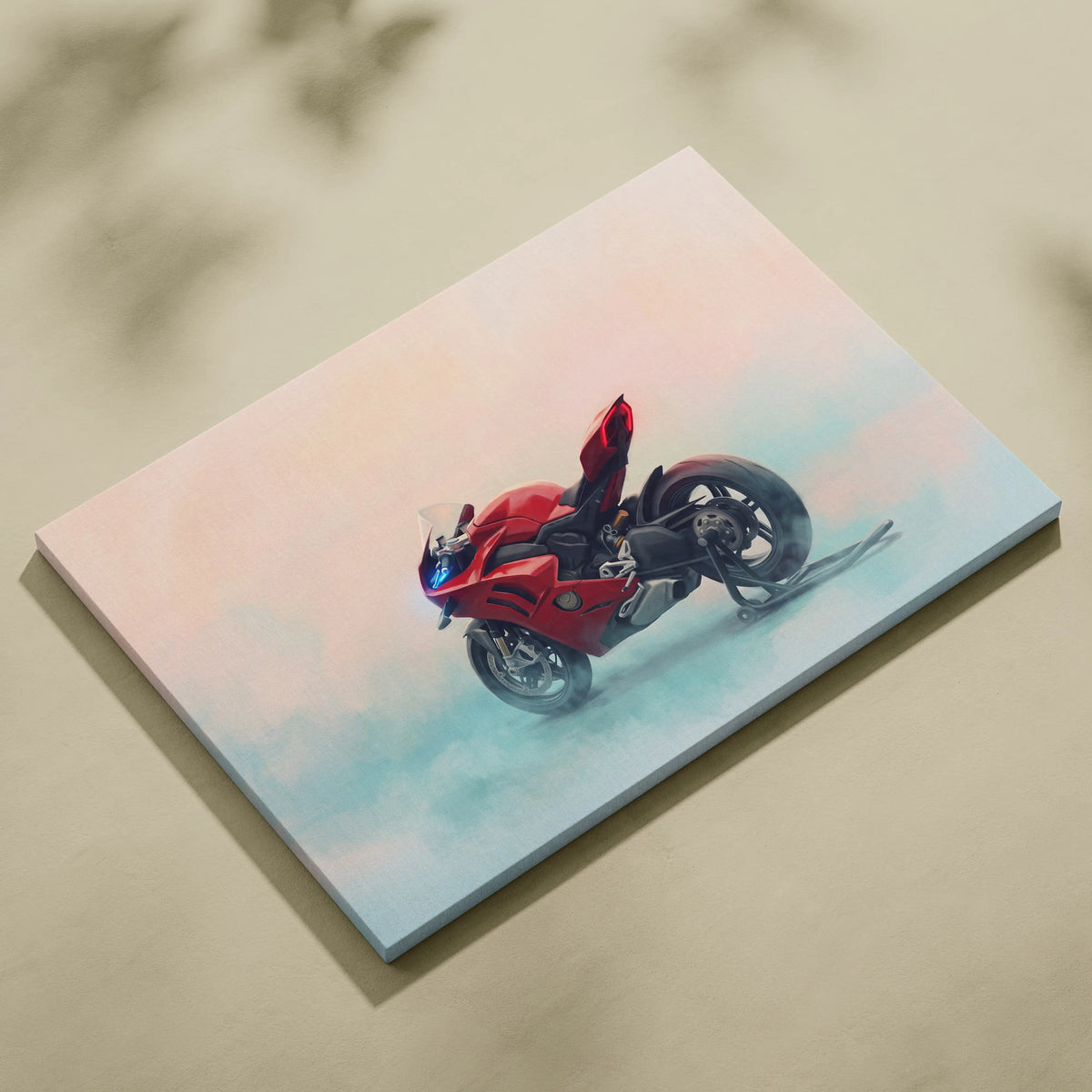 Ducati Panigale V4 Inspired Sport Bike Wall Art, Italian Superbike Poster and Track Day Gift