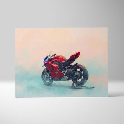 Ducati Panigale V4 Inspired Sport Bike Wall Art, Italian Superbike Poster and Track Day Gift