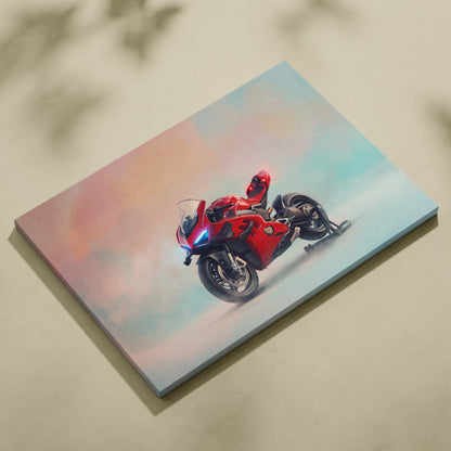 Ducati Superleggera V4 Inspired Supersport Wall Art, Red Superbike Print and Modern Wall Decor