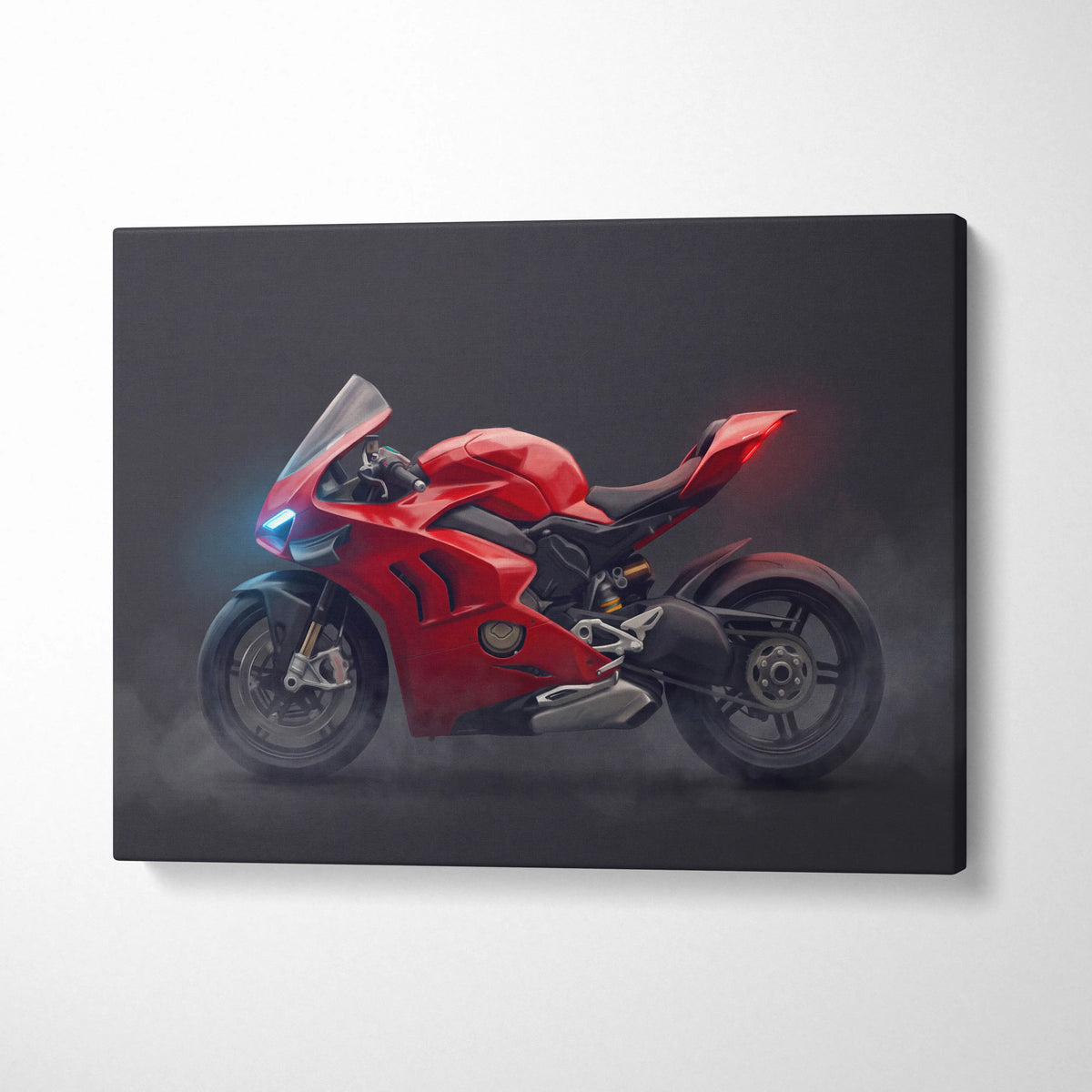 Ducati Panigale V4S Inspired Motorcycle Wall Art, Track Weapon Canvas and Racing Fan Gift