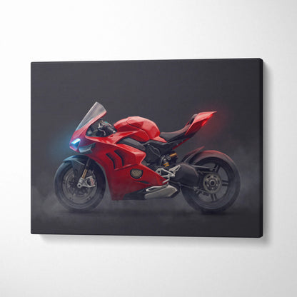 Ducati Panigale V4S Inspired Motorcycle Wall Art, Track Weapon Canvas and Racing Fan Gift
