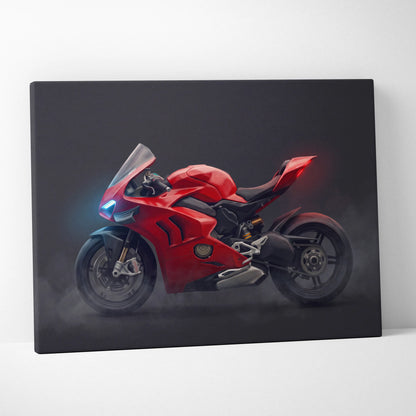 Ducati Panigale V4S Inspired Motorcycle Wall Art, Track Weapon Canvas and Racing Fan Gift
