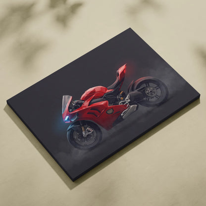 Ducati Panigale V4S Inspired Motorcycle Wall Art, Track Weapon Canvas and Racing Fan Gift