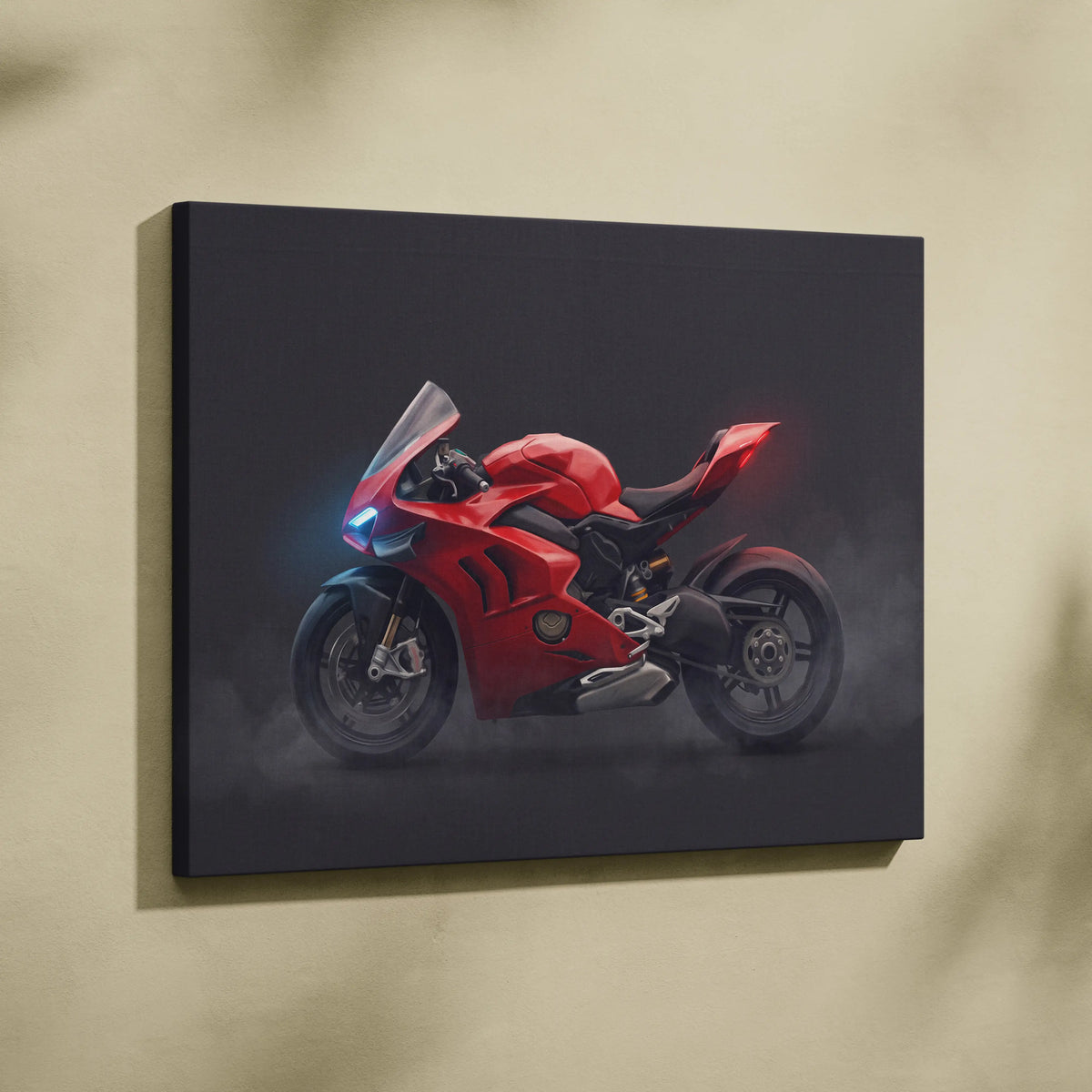Ducati Panigale V4S Inspired Motorcycle Wall Art, Track Weapon Canvas and Racing Fan Gift
