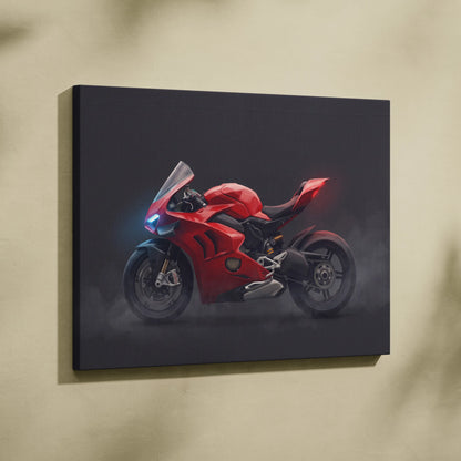Ducati Panigale V4S Inspired Motorcycle Wall Art, Track Weapon Canvas and Racing Fan Gift