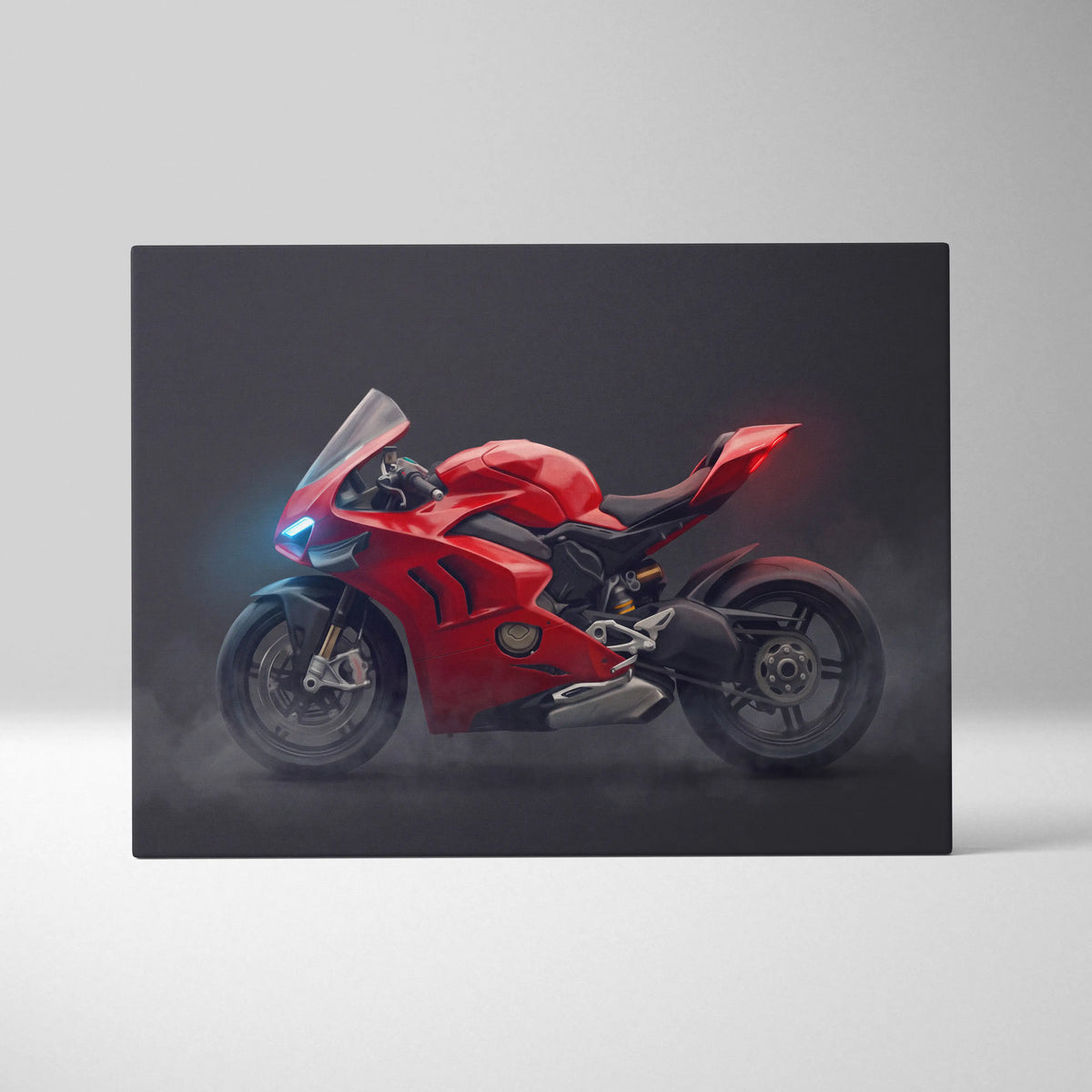 Ducati Panigale V4S Inspired Motorcycle Wall Art, Track Weapon Canvas and Racing Fan Gift