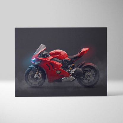 Ducati Panigale V4S Inspired Motorcycle Wall Art, Track Weapon Canvas and Racing Fan Gift