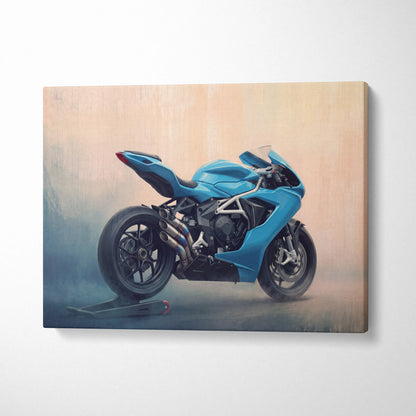 MV Agusta F3 Inspired Canvas Art, Italian Superbike Poster and Garage Decor