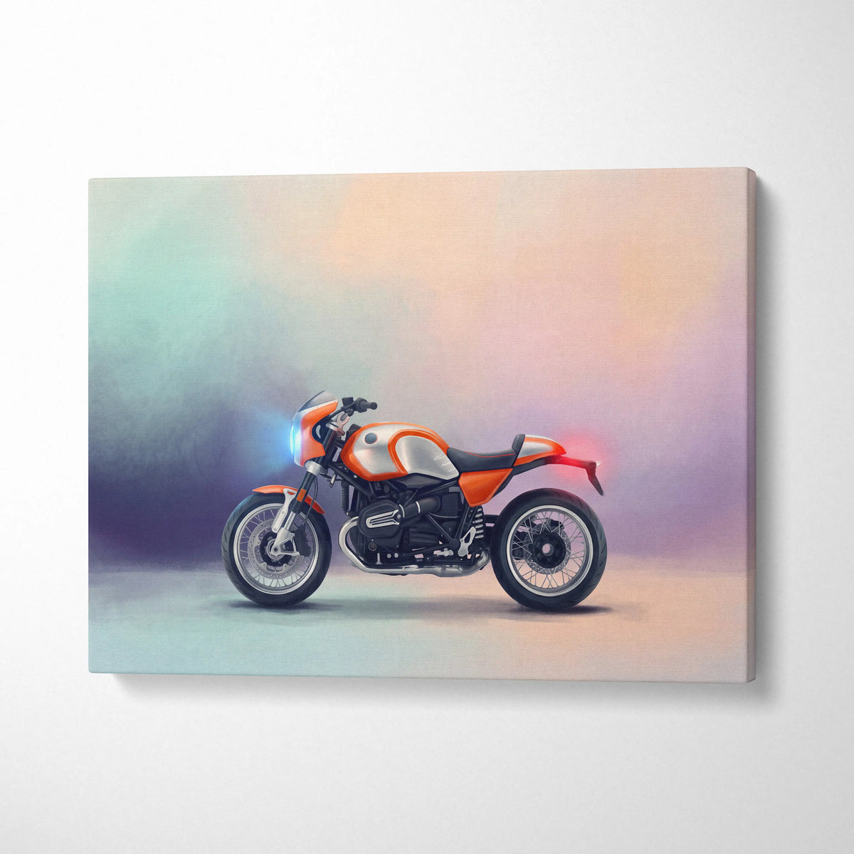 BMW R nineT Racer Inspired Supersport Wall Art, Cafe Racer Poster and Rider Gift