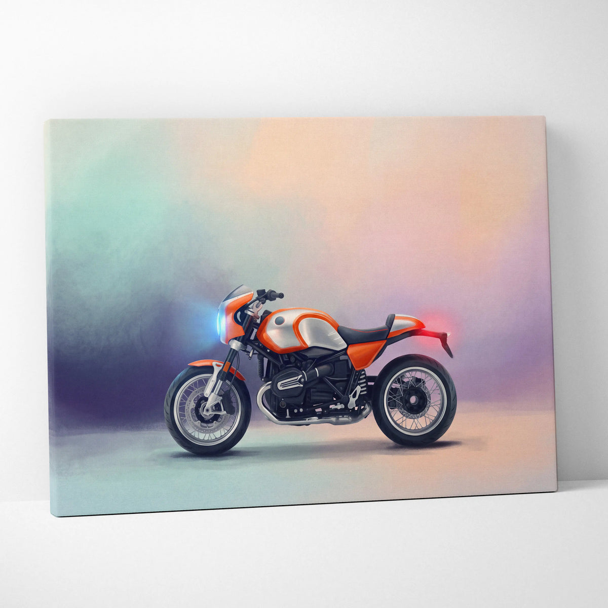 BMW R nineT Racer Inspired Supersport Wall Art, Cafe Racer Poster and Rider Gift