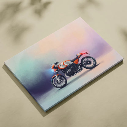 BMW R nineT Racer Inspired Supersport Wall Art, Cafe Racer Poster and Rider Gift