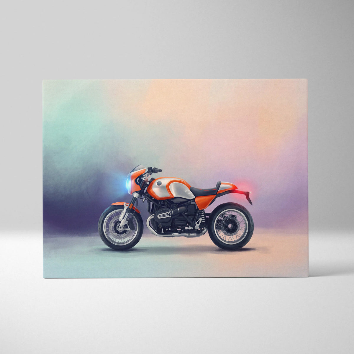 BMW R nineT Racer Inspired Supersport Wall Art, Cafe Racer Poster and Rider Gift
