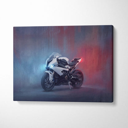BMW S1000RR Inspired Canvas Art, Superbike Poster and Modern Garage Decor