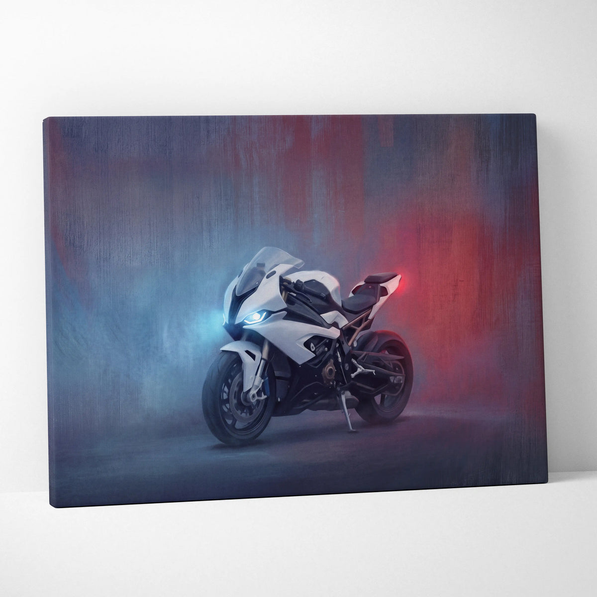 BMW S1000RR Inspired Canvas Art, Superbike Poster and Modern Garage Decor