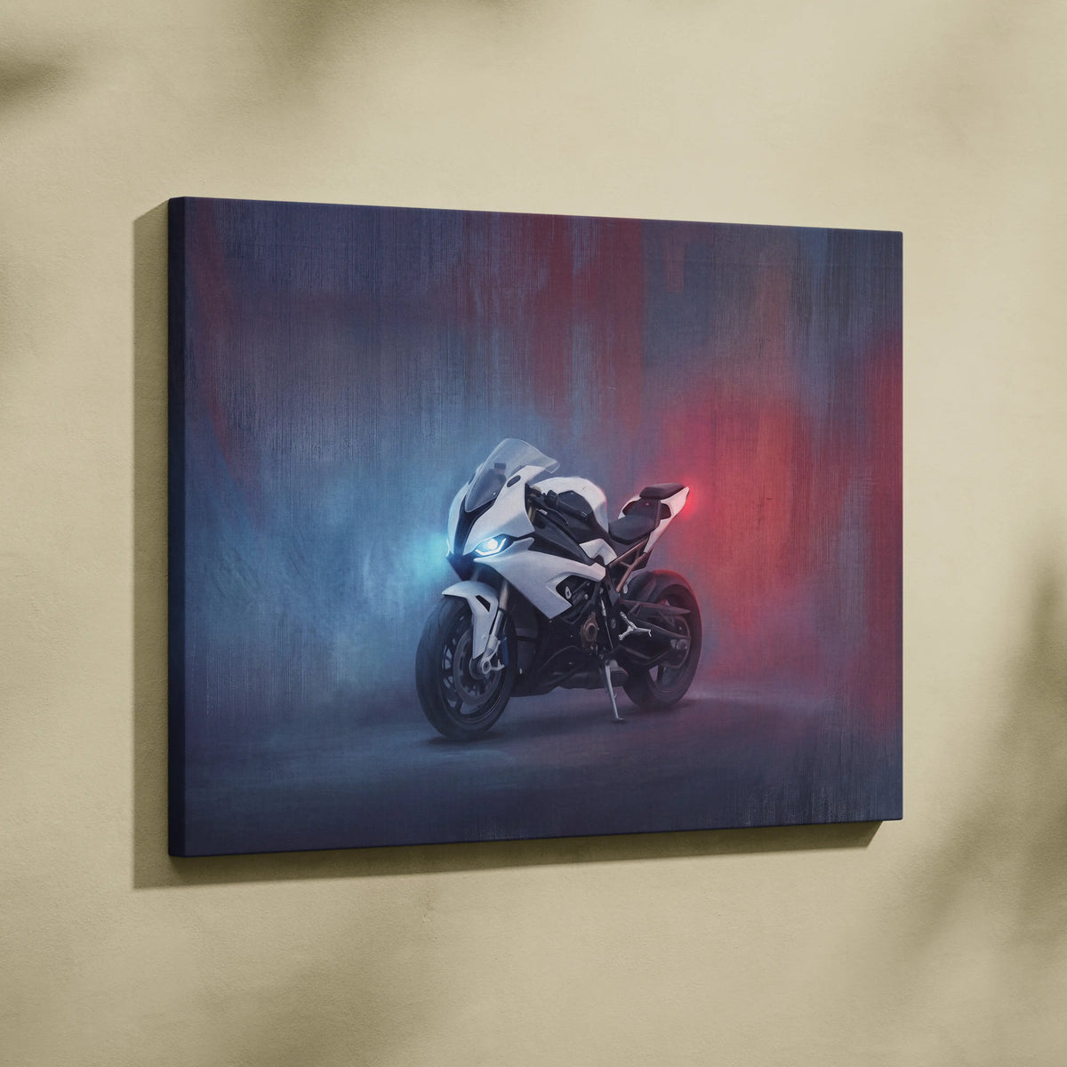 BMW S1000RR Inspired Canvas Art, Superbike Poster and Modern Garage Decor