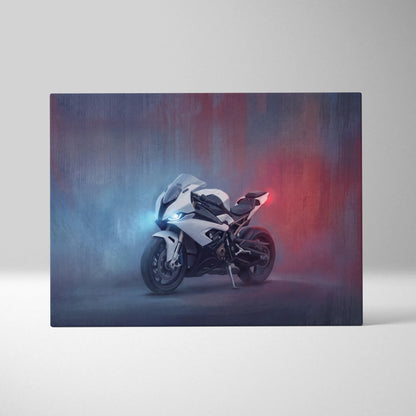 BMW S1000RR Inspired Canvas Art, Superbike Poster and Modern Garage Decor