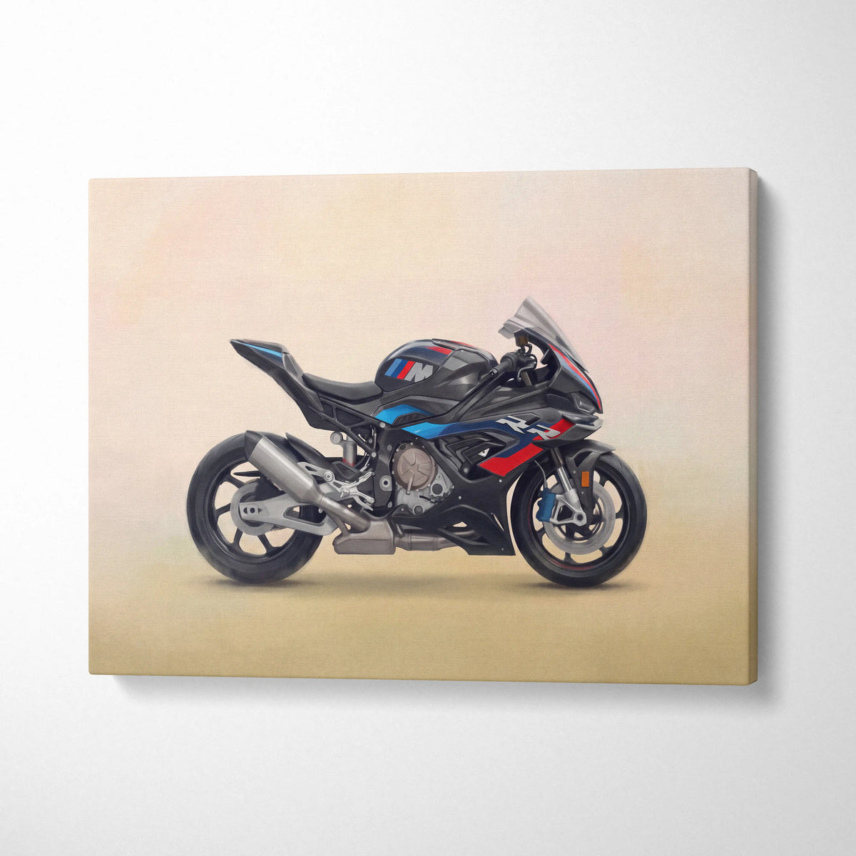 BMW M1000RR Inspired Motorcycle Wall Art, Carbon Track Print and Modern Rider Gift