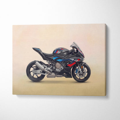 BMW M1000RR Inspired Motorcycle Wall Art, Carbon Track Print and Modern Rider Gift