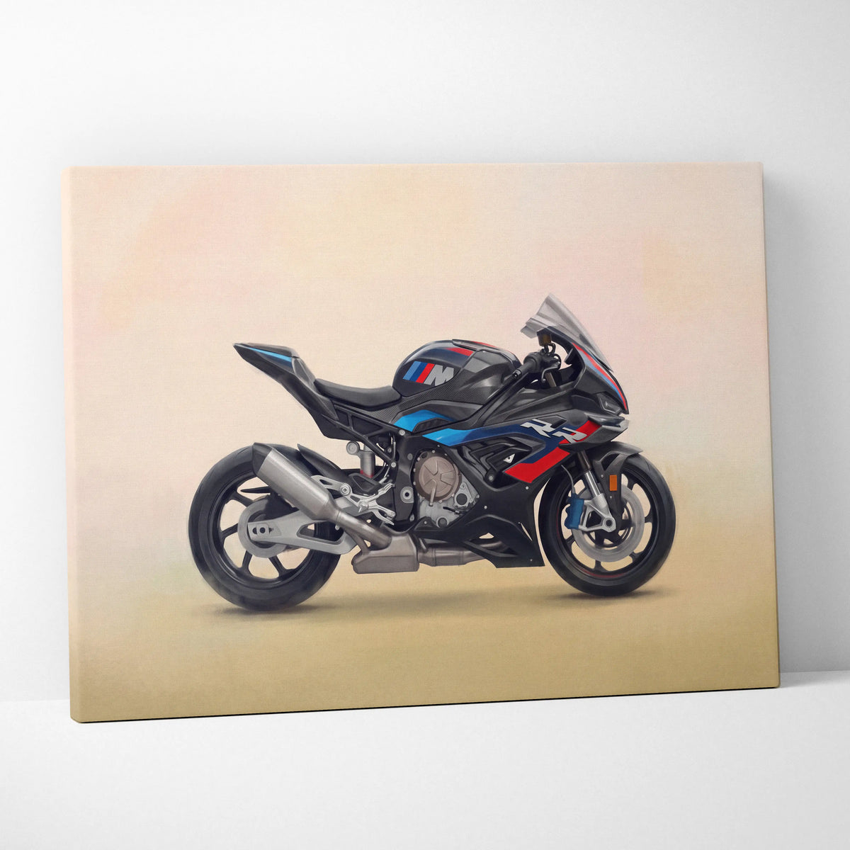 BMW M1000RR Inspired Motorcycle Wall Art, Carbon Track Print and Modern Rider Gift