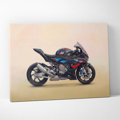 BMW M1000RR Inspired Motorcycle Wall Art, Carbon Track Print and Modern Rider Gift