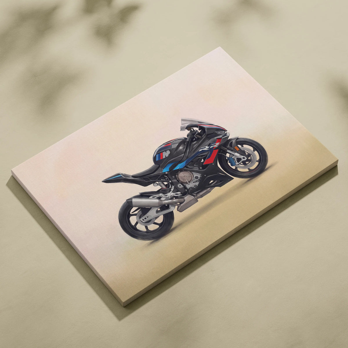 BMW M1000RR Inspired Motorcycle Wall Art, Carbon Track Print and Modern Rider Gift