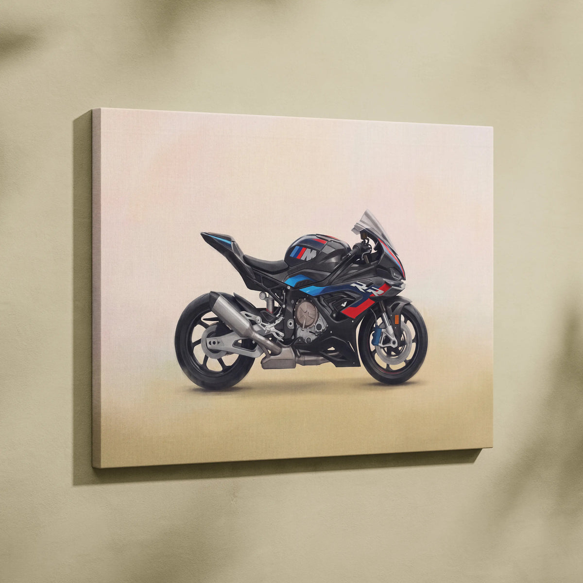 BMW M1000RR Inspired Motorcycle Wall Art, Carbon Track Print and Modern Rider Gift