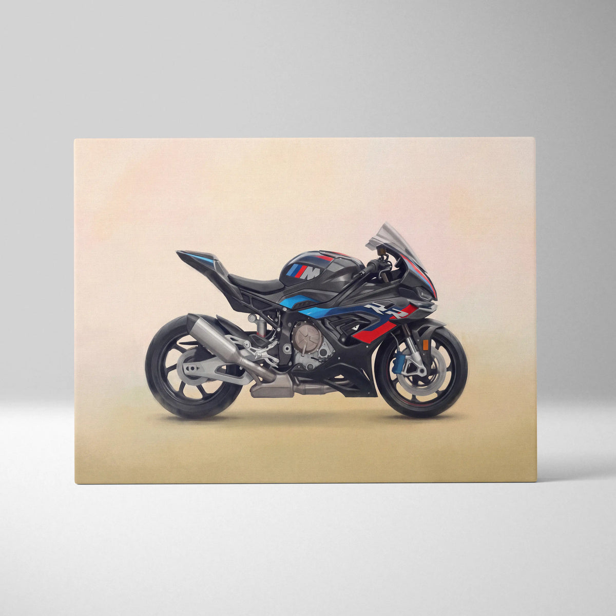 BMW M1000RR Inspired Motorcycle Wall Art, Carbon Track Print and Modern Rider Gift