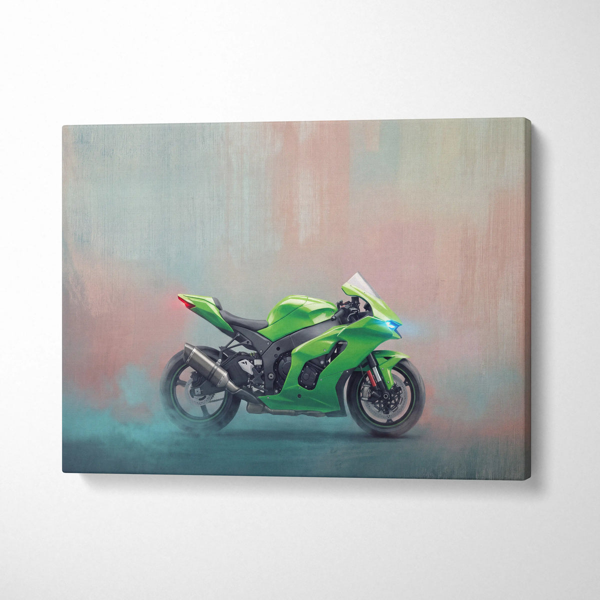 Kawasaki Ninja ZX-10RR Inspired Sport Bike Wall Art, Track Weapon Print and Racing Fan Gift