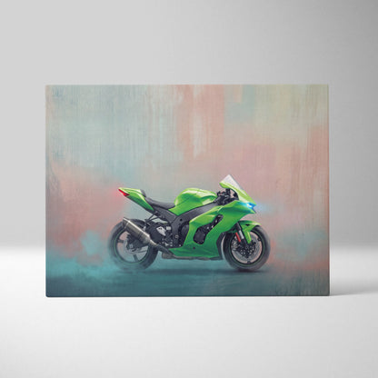 Kawasaki Ninja ZX-10RR Inspired Sport Bike Wall Art, Track Weapon Print and Racing Fan Gift