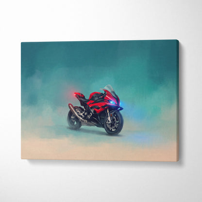 BMW S1000RR Inspired Sport Bike Wall Art, Racing Print and Cool Bike Decor