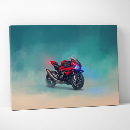 BMW S1000RR Inspired Sport Bike Wall Art, Racing Print and Cool Bike Decor