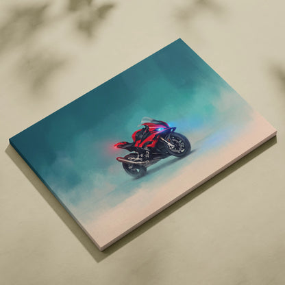 BMW S1000RR Inspired Sport Bike Wall Art, Racing Print and Cool Bike Decor
