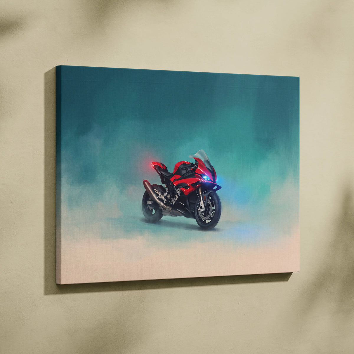 BMW S1000RR Inspired Sport Bike Wall Art, Racing Print and Cool Bike Decor