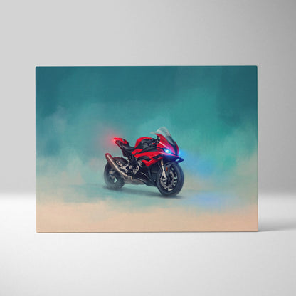 BMW S1000RR Inspired Sport Bike Wall Art, Racing Print and Cool Bike Decor